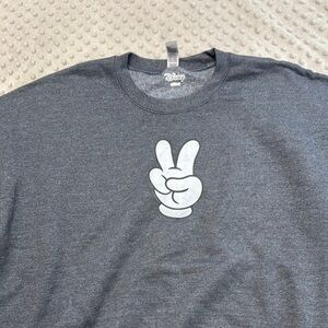 Disney Charcoal Peace Sign Sweatshirt
